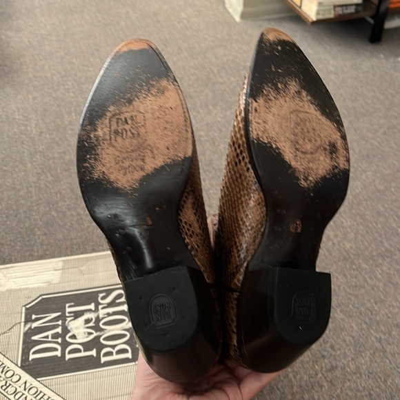 Brown/Tan Dan Post Men Genuine Python Skin Cowboy Boots. Worn 2x. 10D - Picture 6 of 8